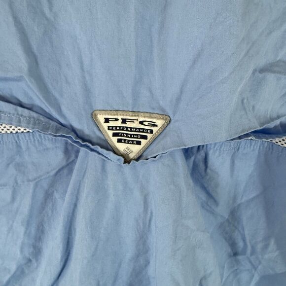 Columbia Shirt Mens 1X Blue Short Sleeve Button Down Shirt Collared Pockets - Picture 9 of 10